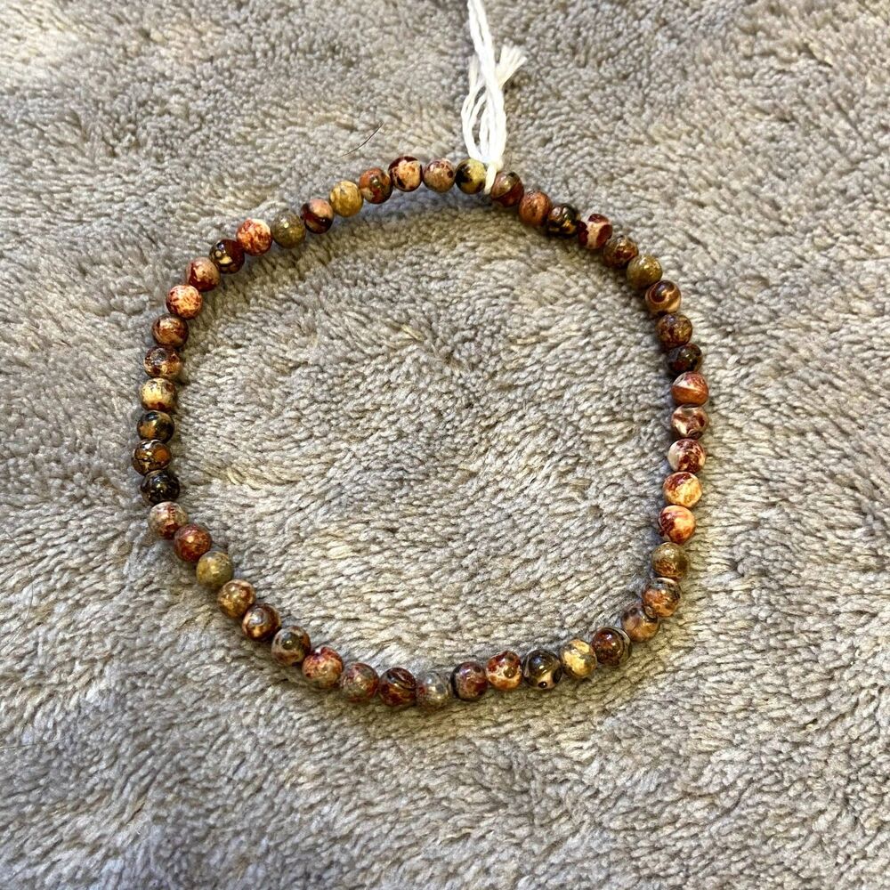 Handmade Red Leopard Fur Jasper Bracelet